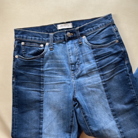 Madewell Cruiser Straight 2 tone Denim Jeans - Picture 3 of 5